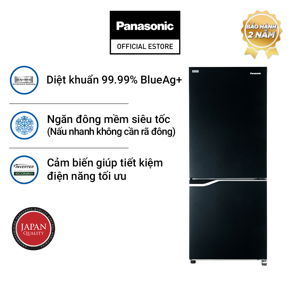 Tủ Lạnh 2 Cánh Panasonic 255 Lít NR-BV280GKVN ngăn đá dưới - Ngăn đông mềm siêu tốc - Hàng chính hãng