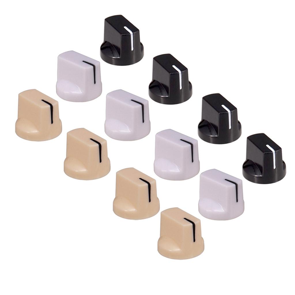 Phép Màu Sáng 12 Tập Nút Vặn Điều Chỉnh Chiết Áp Mũ cho Đàn Guitar Điện 3 Màu