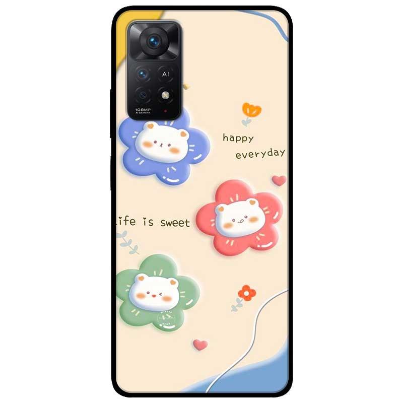 Ốp lưng dành cho Xiaomi Redmi Note 11 Pro 5G mẫu Gấu Hoa 3 Màu