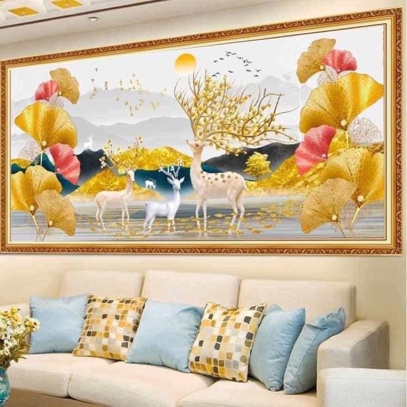 Tranh đính đá Vinh hoa phú quý 150×70cm LV597