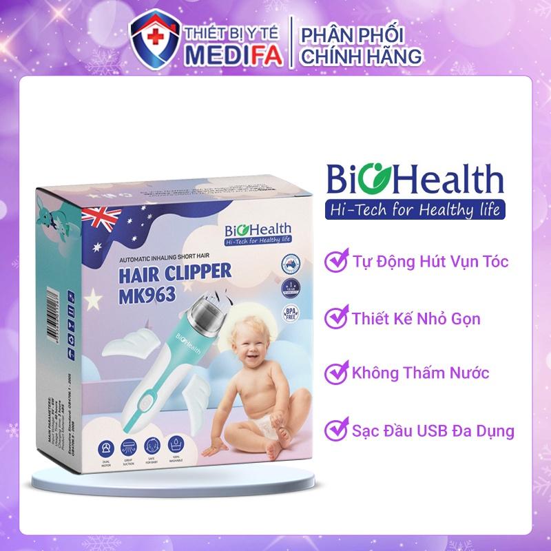 Tông Đơ Cắt Tóc Cho Bé BioHealth MK963 Thiết Kế Nhỏ Gọn, Tự Động Hút Vụn Tóc, Thao Tác Đơn Giản Và An Toàn