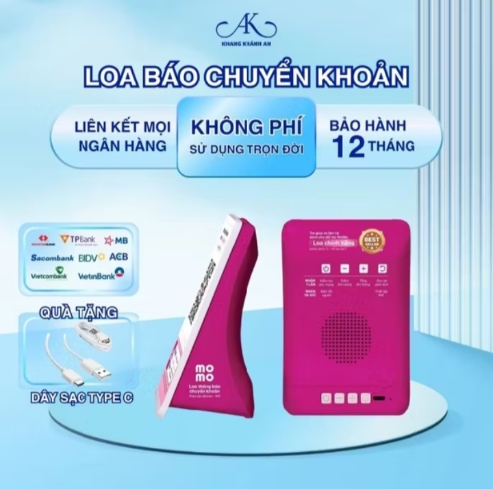 1 LOA THÔNG BÁO CHUYỂN KHOẢN MOMO NGÂN HÀNG MIỄN PHÍ DỊCH VỤ THUẬN TIỆN CHO MỌI NHÀ