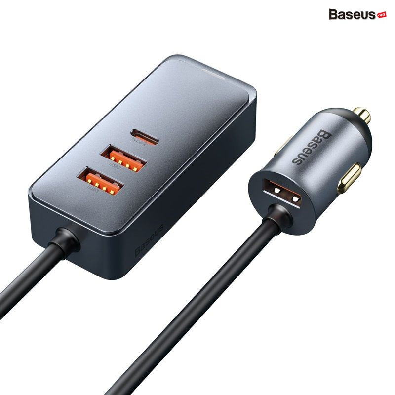 Tẩu sạc nhanh mở rộng 4 Port Baseus Share Together Extention Car Charger 120W - hàng chính hãng