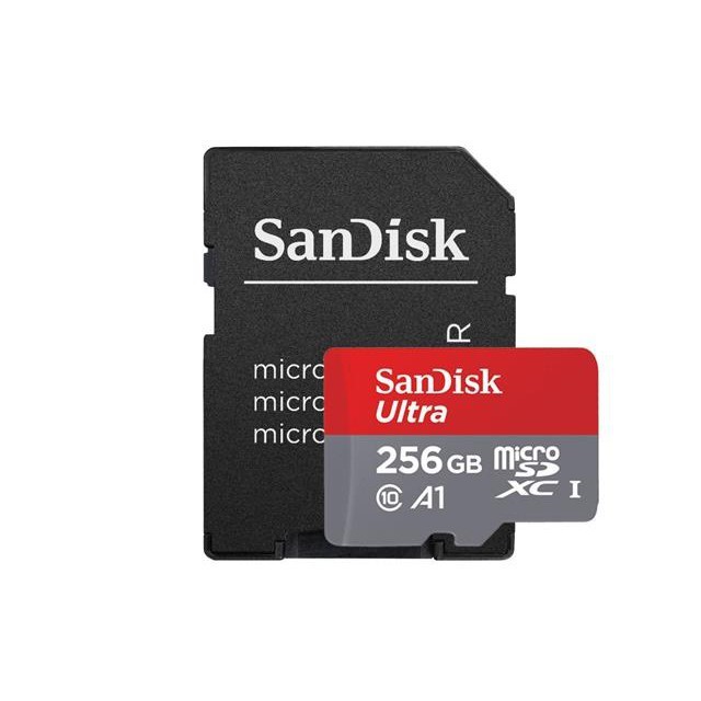 Thẻ nhớ MicroSDHC SanDisk Ultra A1 256GB Class 10 U1 100MB/s (có Adapter) - Hàng nhập khẩu