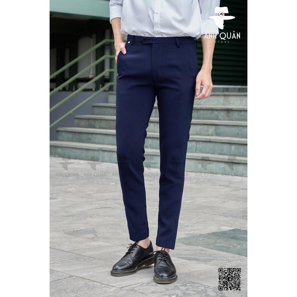 Quần Âu Nam Hàn Quốc Màu Xanh Đen Mẫu Mới Nhất Kèm Bảng Size