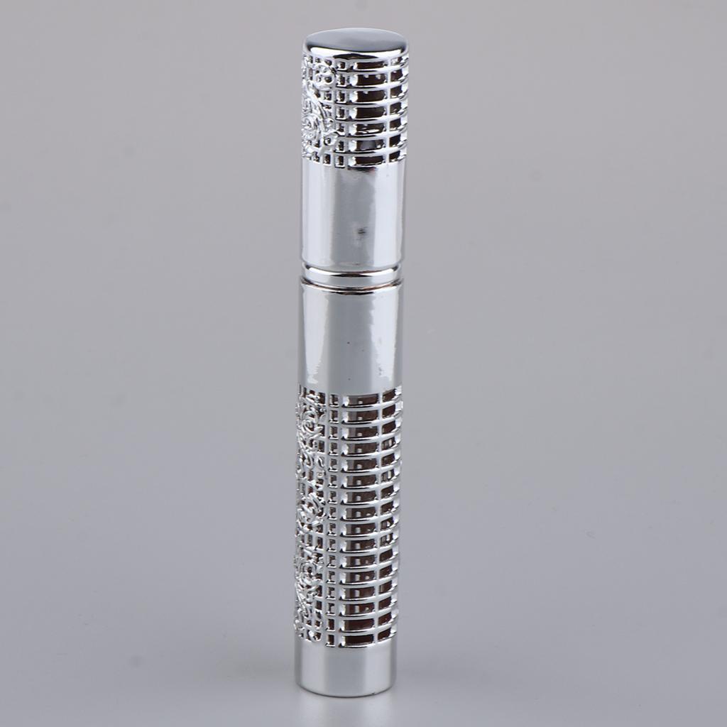 Portable 5ml Empty Refillable Perfume Bottle Pump Spray Bottles Glass Silver
