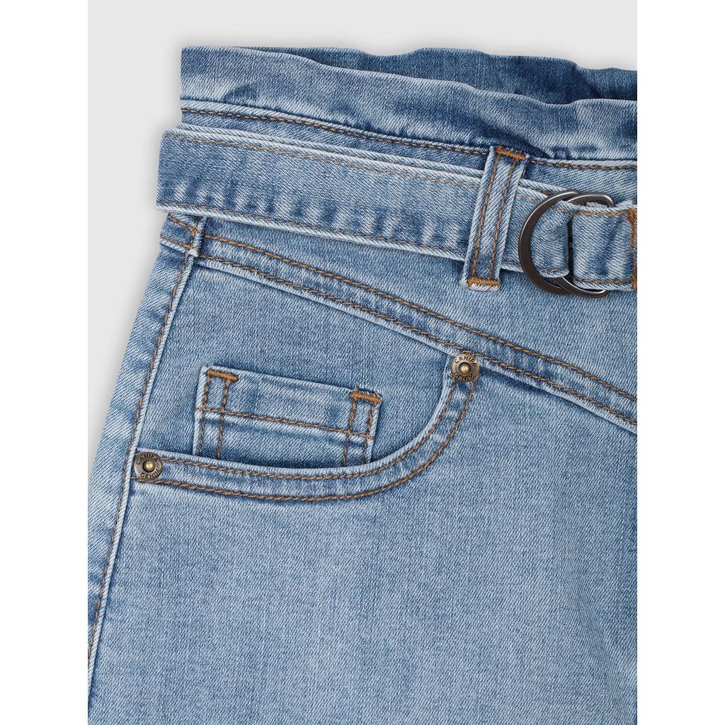 Chân váy nữ CANIFA kèm đai dáng ôm chất jeans hai màu bò thời trang - 6KS21S009