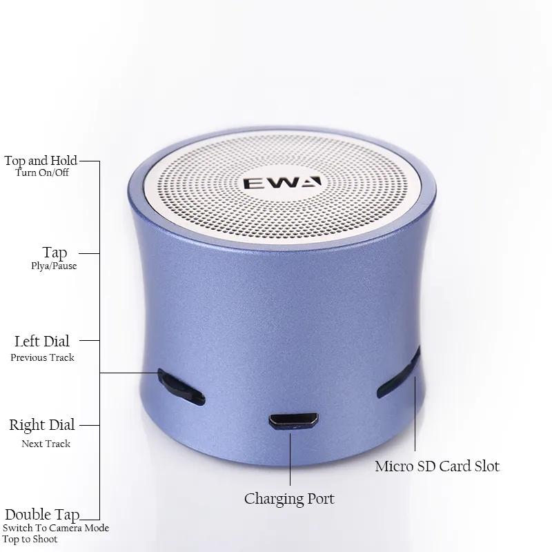 Loa siêu loa siêu trầm Ewa A104 Mini Subwofer Super Bass Stereo không dây loa ngoài trời Hi Fi Sound Waterproof Desktop TF Color: Pink