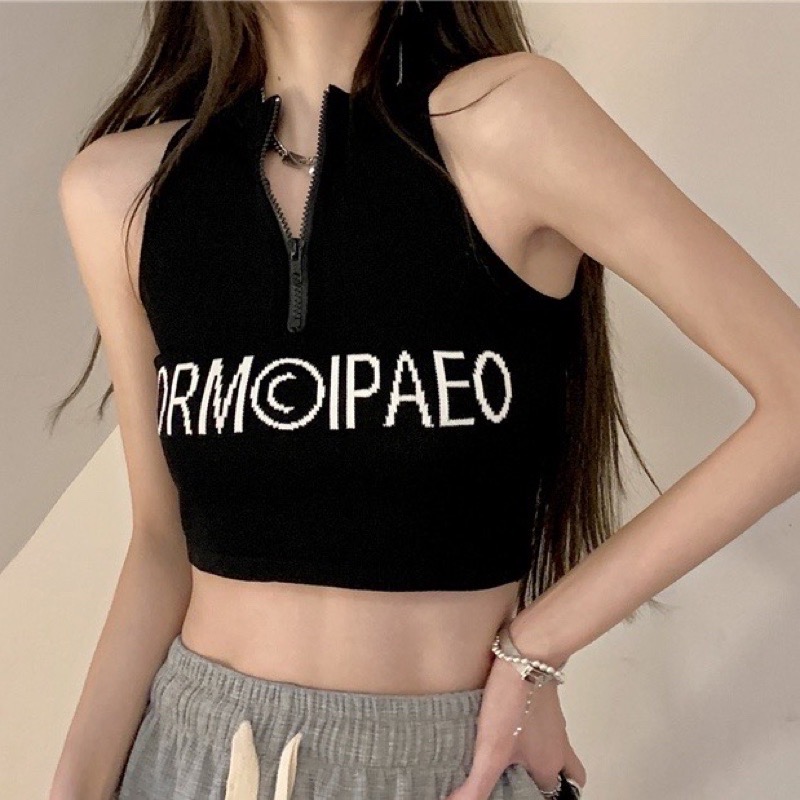Áo Len croptop cộc tay thời trang năng động cá tính cho nữ .