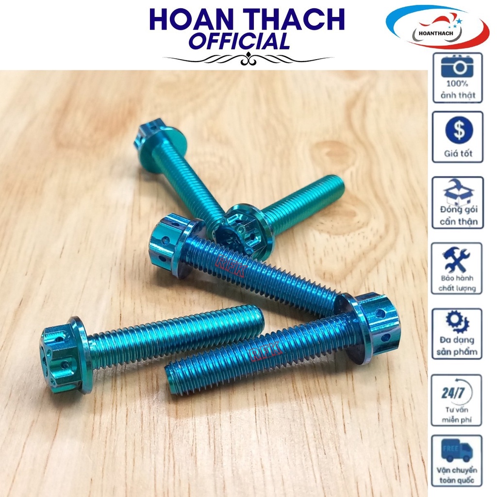 Ốc titan gr5 8L40 đầu Probolt lục bảo lá  HOANTHACH SP007942 (giá 1 con) dành cho xe máy