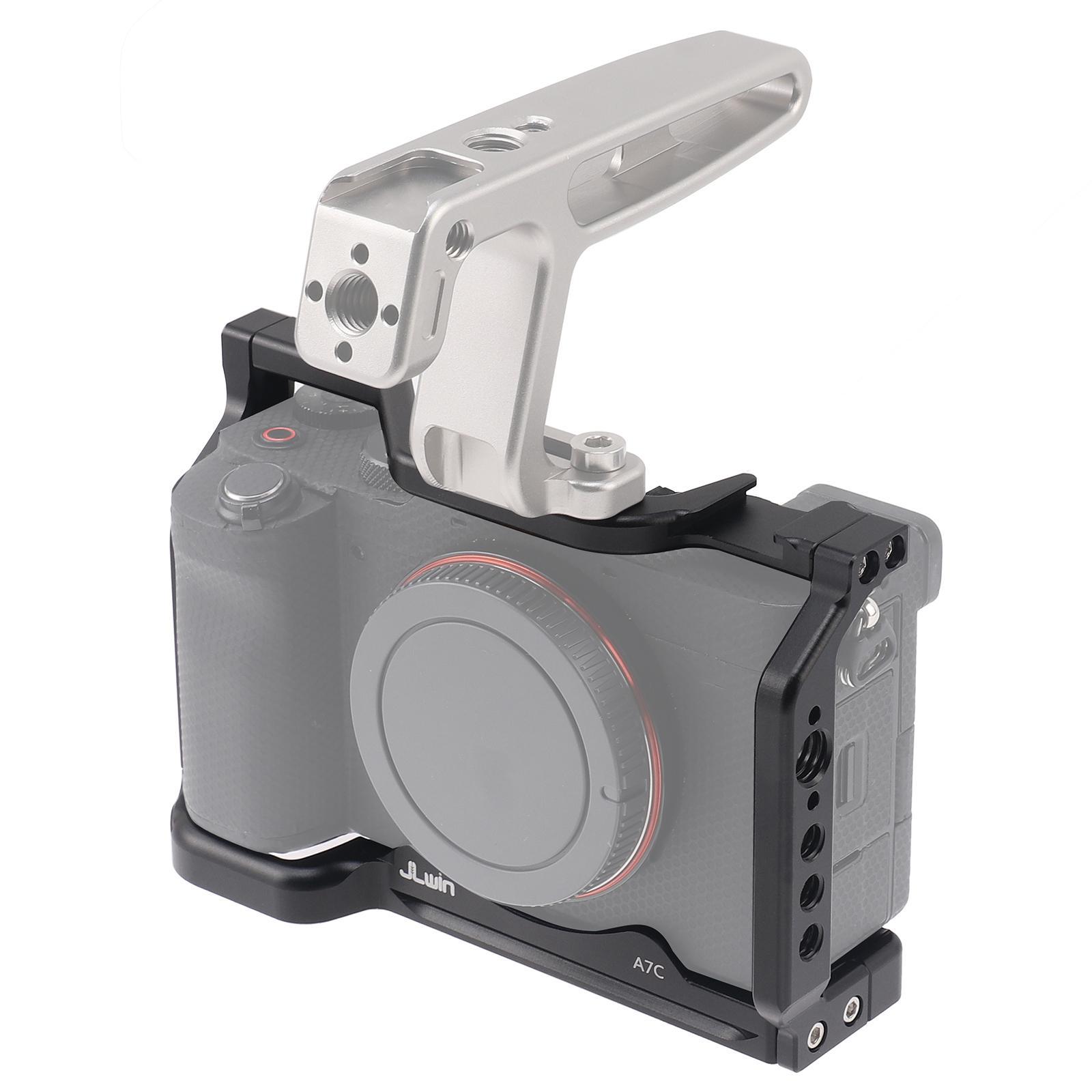 Camera Cage Portable Aluminum Alloy 1/4" and 3/8" Thread Professional Handheld Stabilizer Photography Bracket for A7C
