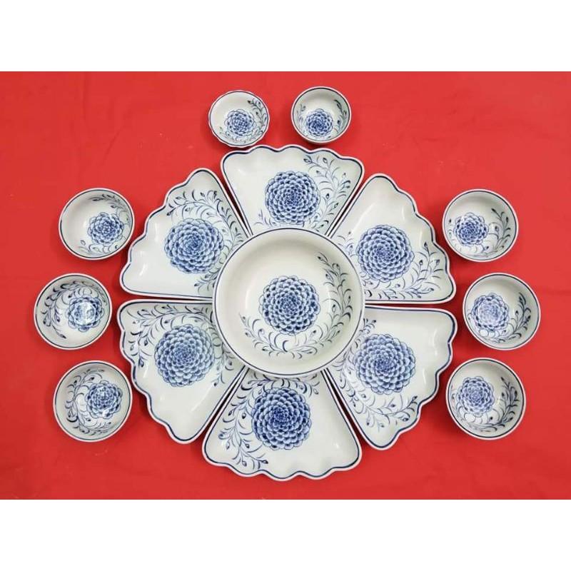 Bộ bát đĩa hoa mặt trời hàng vẽ tay