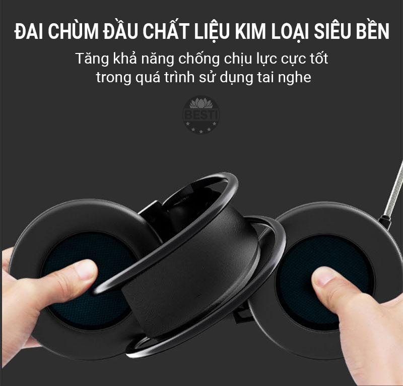 Tai Nghe Gaming Chụp Tai Máy Tính Besti BT01 Có Đèn Led Đổi Màu Và Mic Đàm Thoại, Headphone Chơi Game Trên Laptop, PC - Hàng Chính Hãng Besti