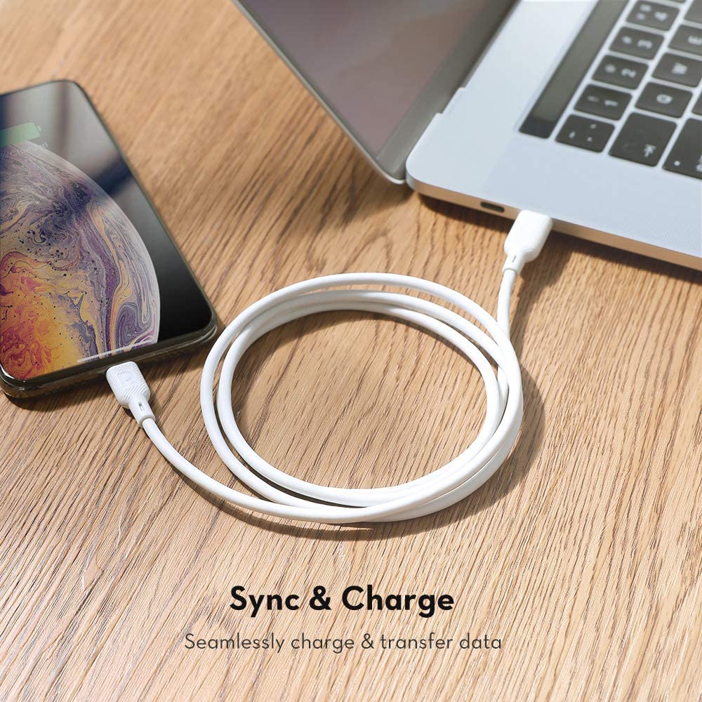 Dây Cáp Sạc USB Type C To Lightning Chuẩn MFI C94, Sạc Nhanh 20W iPhone iPad, Dài 1M RAVPower RP-CB054 - Hàng Chính Hãng