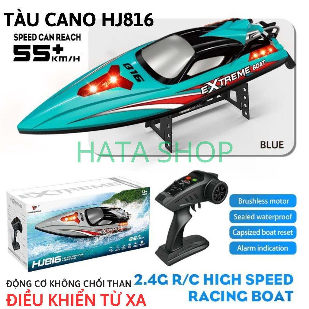 Tàu Cano Điều Khiển Từ Xa HJ816 Tốc Độ 55km/h Động Cơ Không Chổi Than Pin 2500mAh