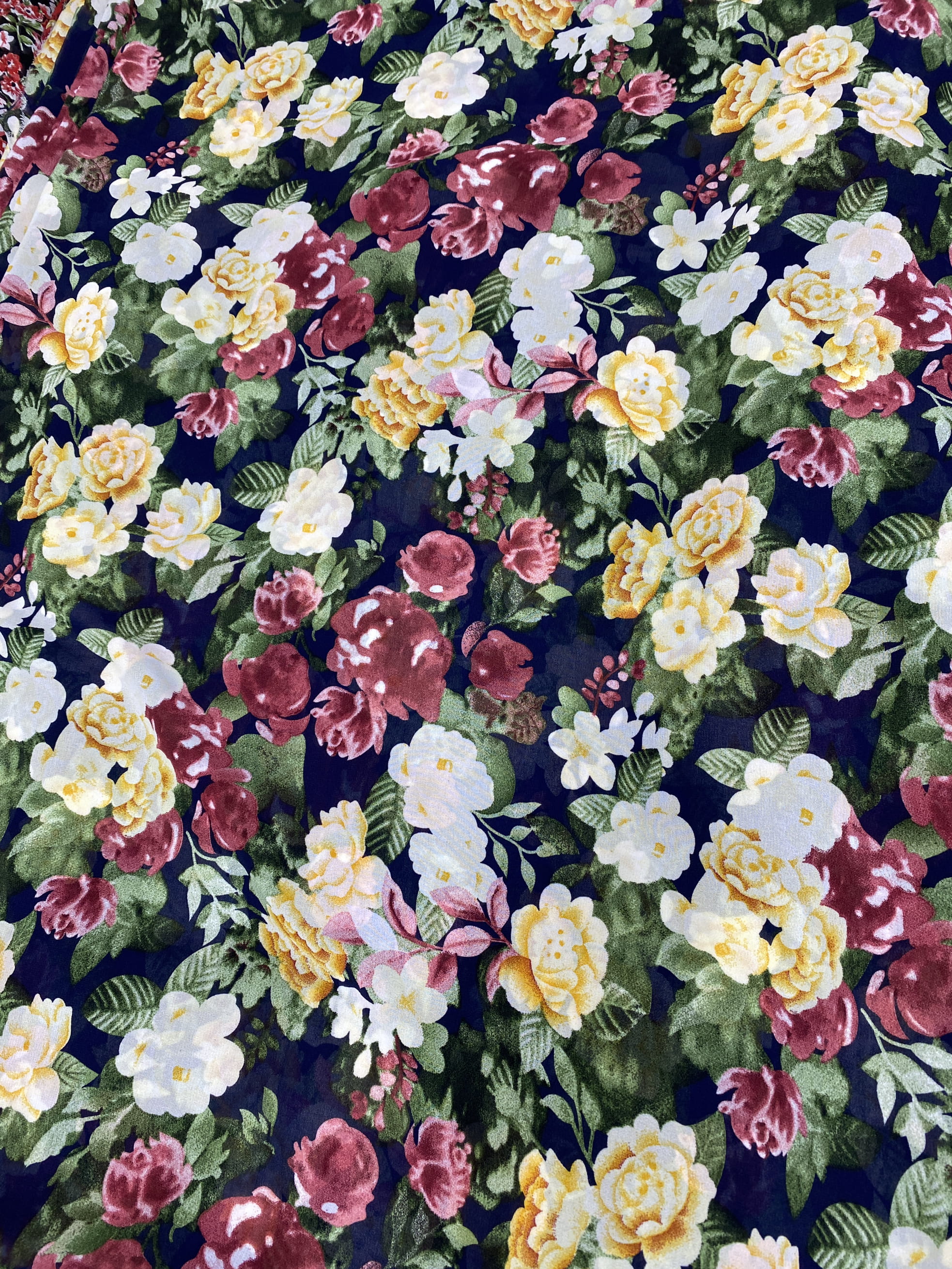 Vải voan Chiffon hoa đều may áo kiểu, váy, đầm suông, áo dài MS1226