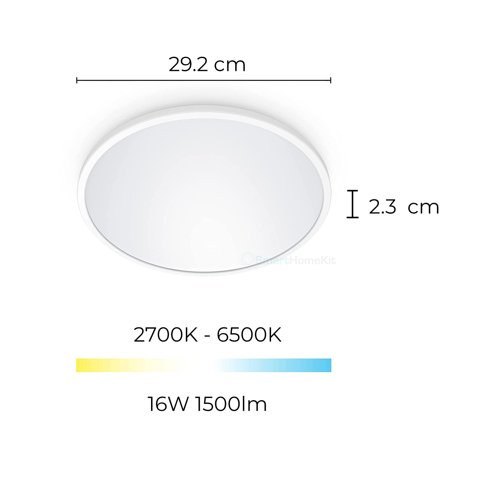 Đèn ốp trần WiZ SuperSlim Ceiling 14W/16W White 27-65K - Hàng Chính Hãng