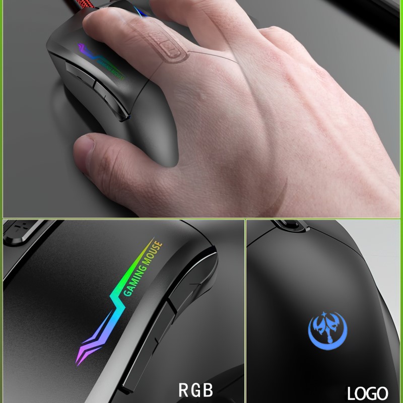 Chuột LED RGB 3200 DPI Gaming Mouse G90 Macro cho máy tính Laptop hàng nhập khẩu
