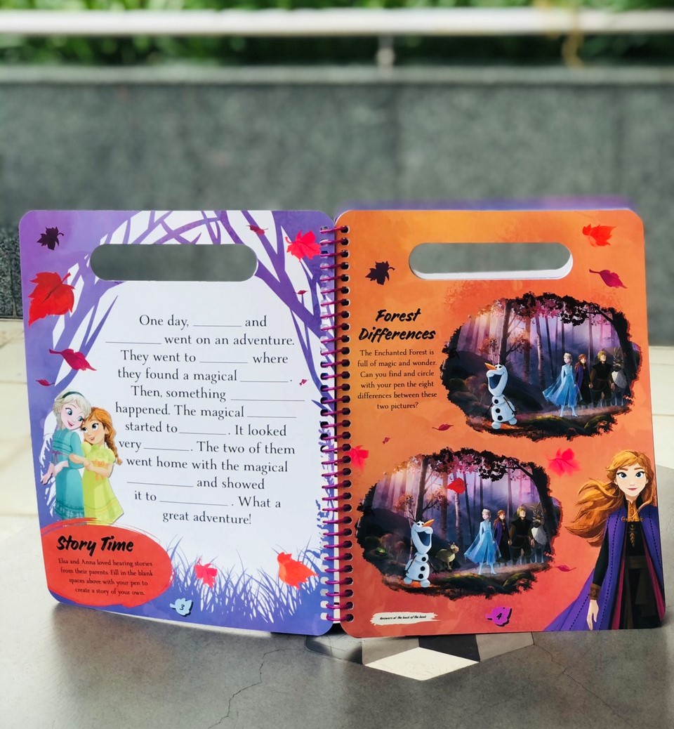 Sách tiếng anh tương tác công chúa băng giá Elsa - Disney Frozen 2: Wipe-Clean Activities