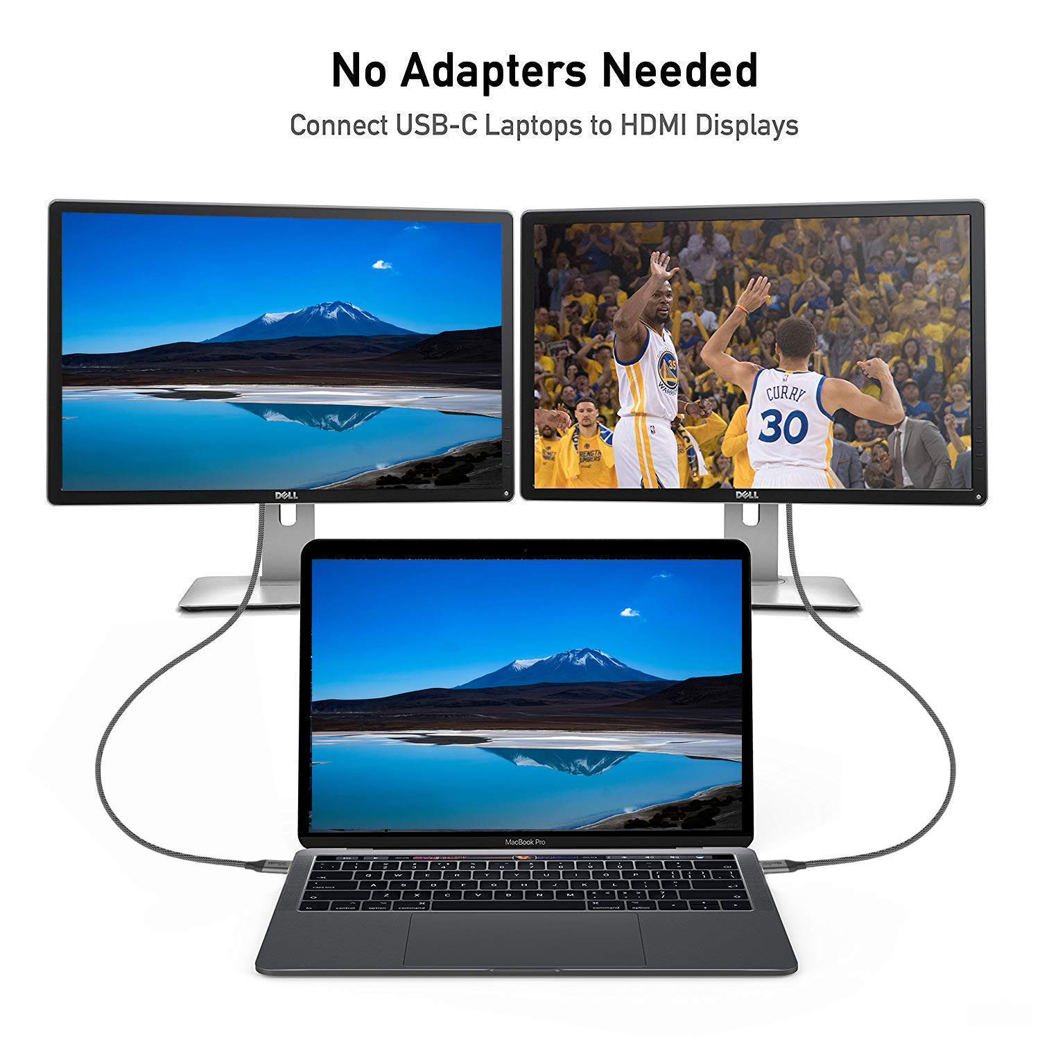 Cáp chuyển đổi Type C sang HDMI QGeeM dài 1.8m 4K@60Hz cho iPad Pro,MacBook Pro 2018 iMac,Galaxy S9 Note9 S8 HDMI Type C-Hàng Chính Hãng