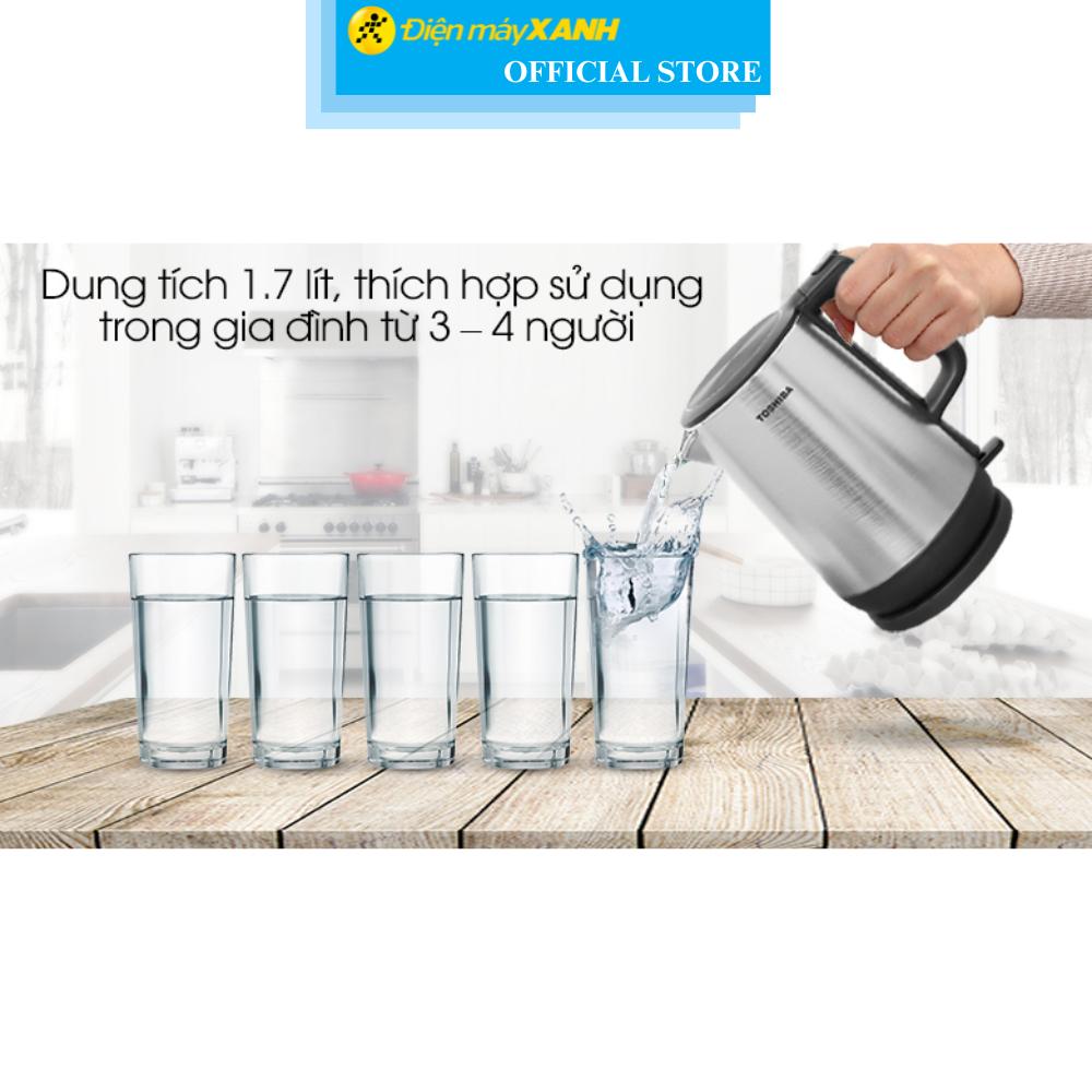 Bình đun siêu tốc Toshiba 1.7 lít KT-17DR1NV - Hàng Chính Hãng