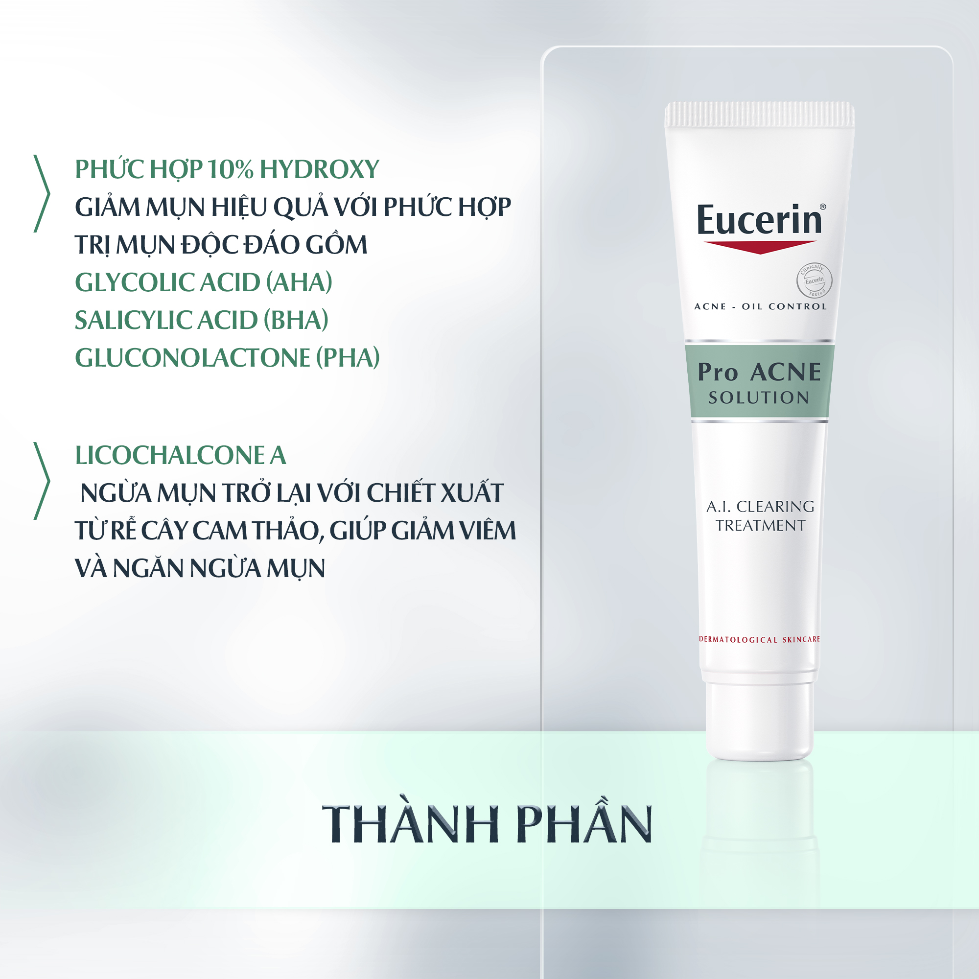 Gel giảm mụn sau 1 tuần Eucerin Pro Acne A.I. Clearing Treatment 40ml