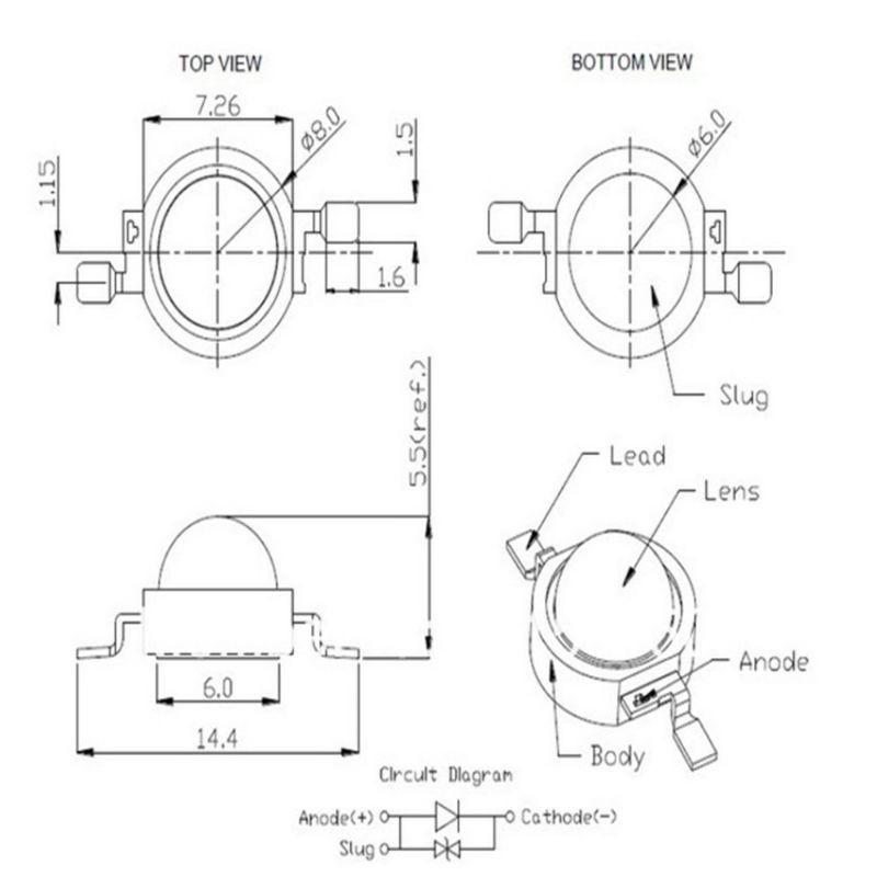 Led Luxeon Chip Epistar Nhiều Màu Sắc