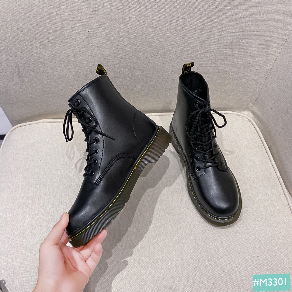 Giày Boot Cổ Cao Cặp Đôi Nam Nữ MINSU M3301 Thiết Kế Style Chiến Binh Cao Cổ  Phong Cách Hàn Quốc Đi Chơi Chất Ngầu