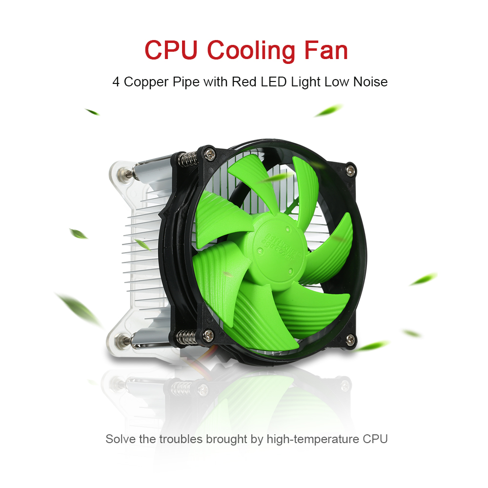 Quạt Làm Mát CPU 3 Chân Tản Nhiệt Nhanh Tiếng Ồn Thấp