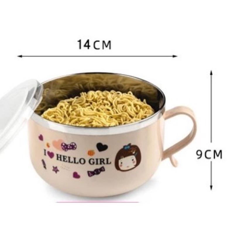 Ca mì lõi inox cách nhiệt kèm thìa 500ML có nắp đậy - Ca úp mì inox kèm thìa 500ML có nắp đậy