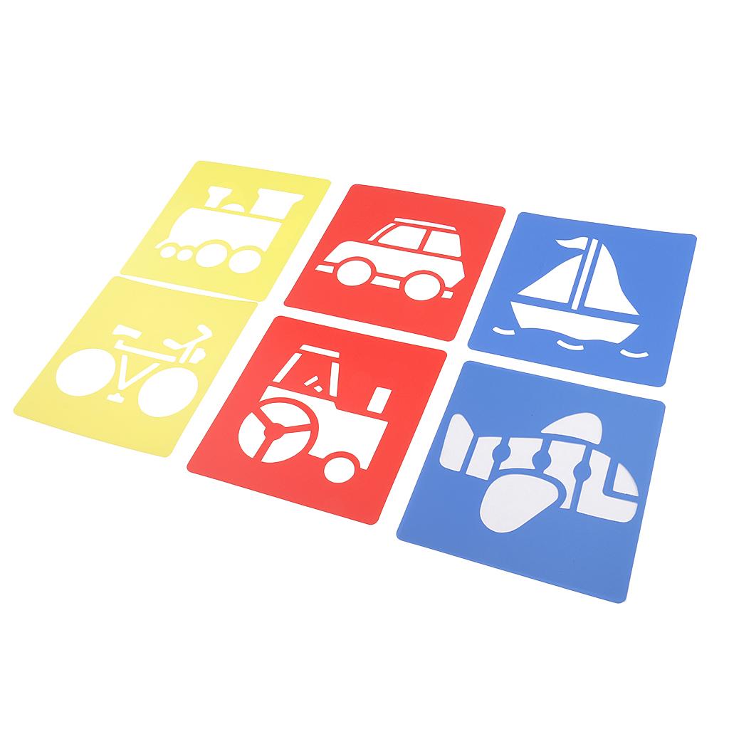 6 Cái/bộ Vẽ Bản Mẫu Stencils Thước Dành Cho Trẻ Em Đồ Trang Trí 14X15 Cm Số 1