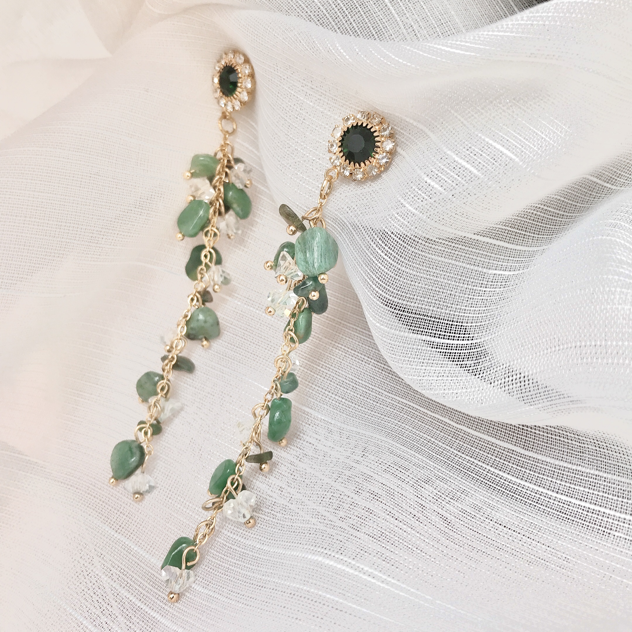Khuyên tại bạc S925 chế tác thủ công Handmade đá tự nhiên cao cấp