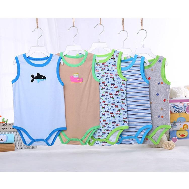 Bodysuit cho bé, đồ liền thân bé trai, bé gái vải cotton thoáng khí, body chip sát nách Easy Baby từ 0-24M (TT-008)