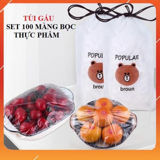 SET COMBO 100 TÚI MÀNG BỌC THỰC PHẨM CÓ CHUN CO GIÃN TÁI SỬ DỤNG NHIỀU LẦN