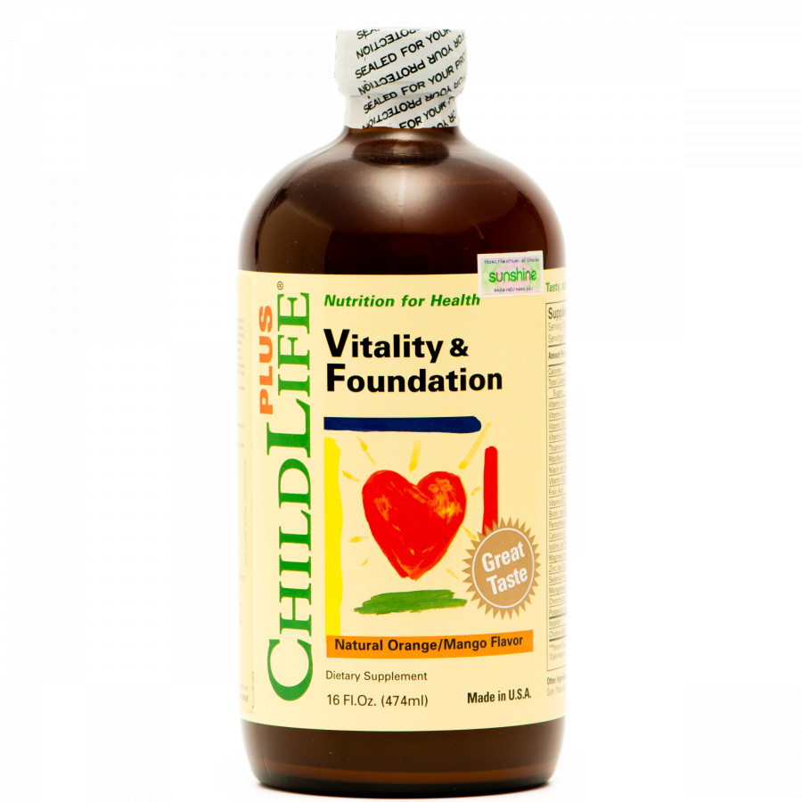 Thực phẩm chức năng ChildLife Plus Vitality & Foundation: Vitamin tự nhiên hỗ trợ tiêu hoá, tránh biếng ăn