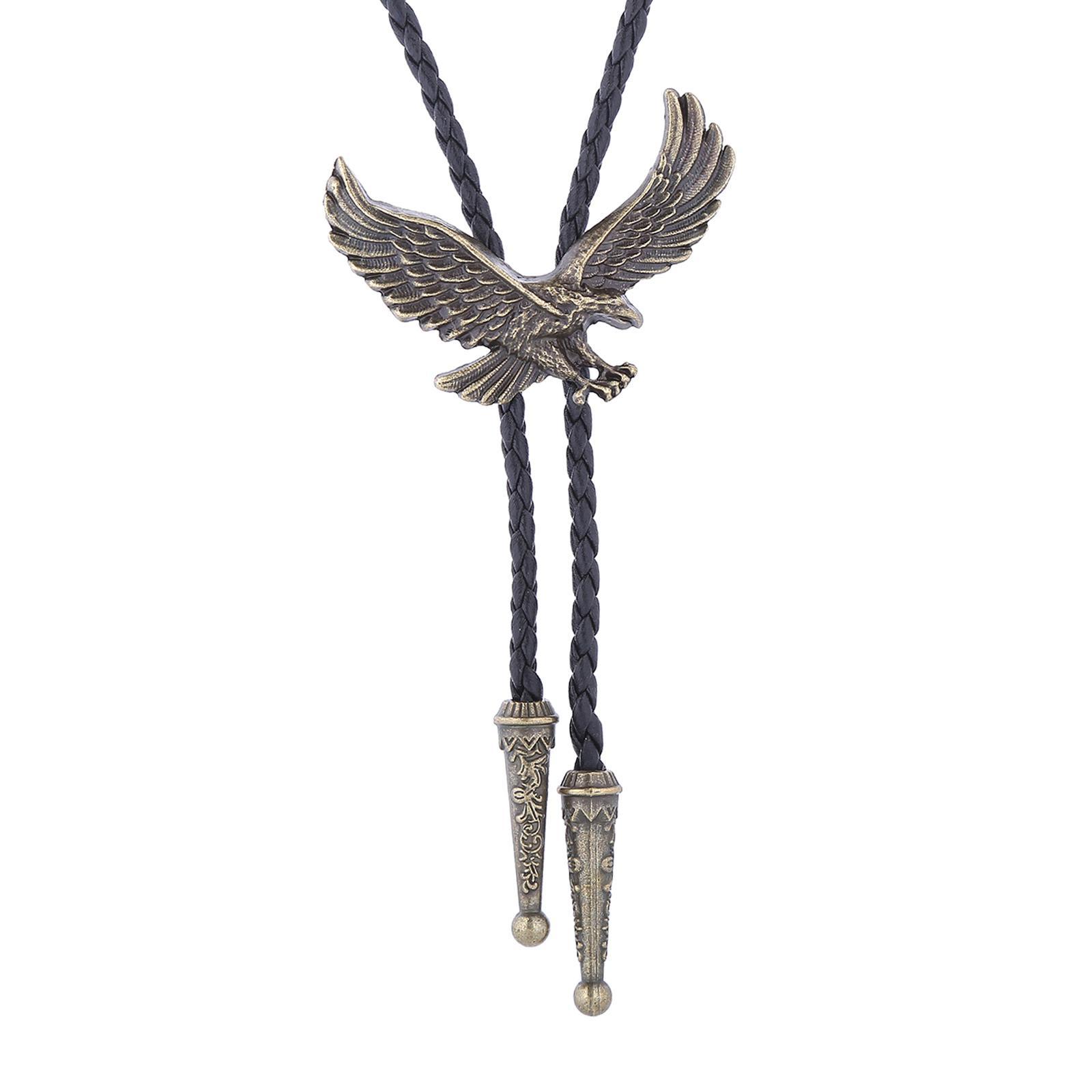 Alloy Bolo Tie Eagle Pendant Necktie Jewelry Retro Style Adjustable Necklace
