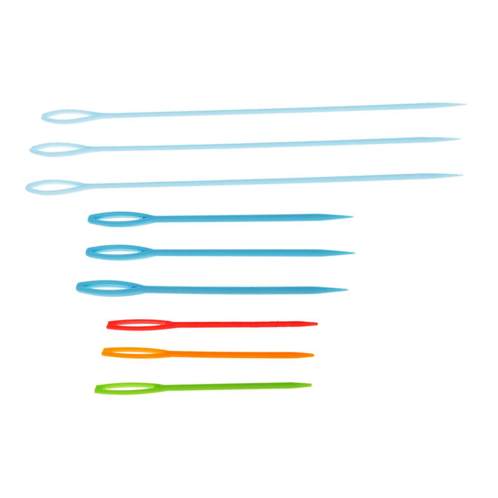 9pcs Plastic Needle Knitting Tools Hand Sewing Needles DIY Sweater Stitches