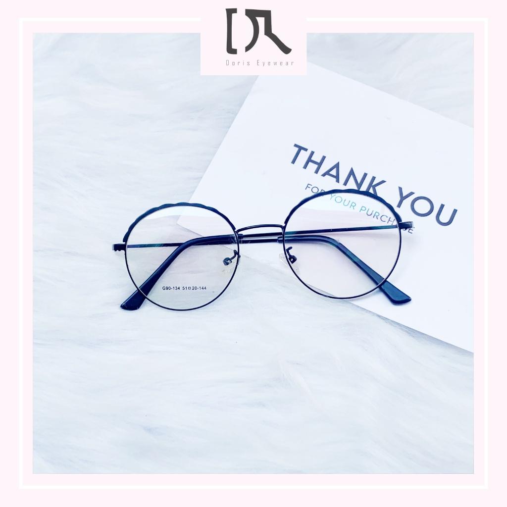 Gọng Kính Cận Tròn To Phối Viền Hoa Văn Nhiều Màu DORISEYEWEAR
