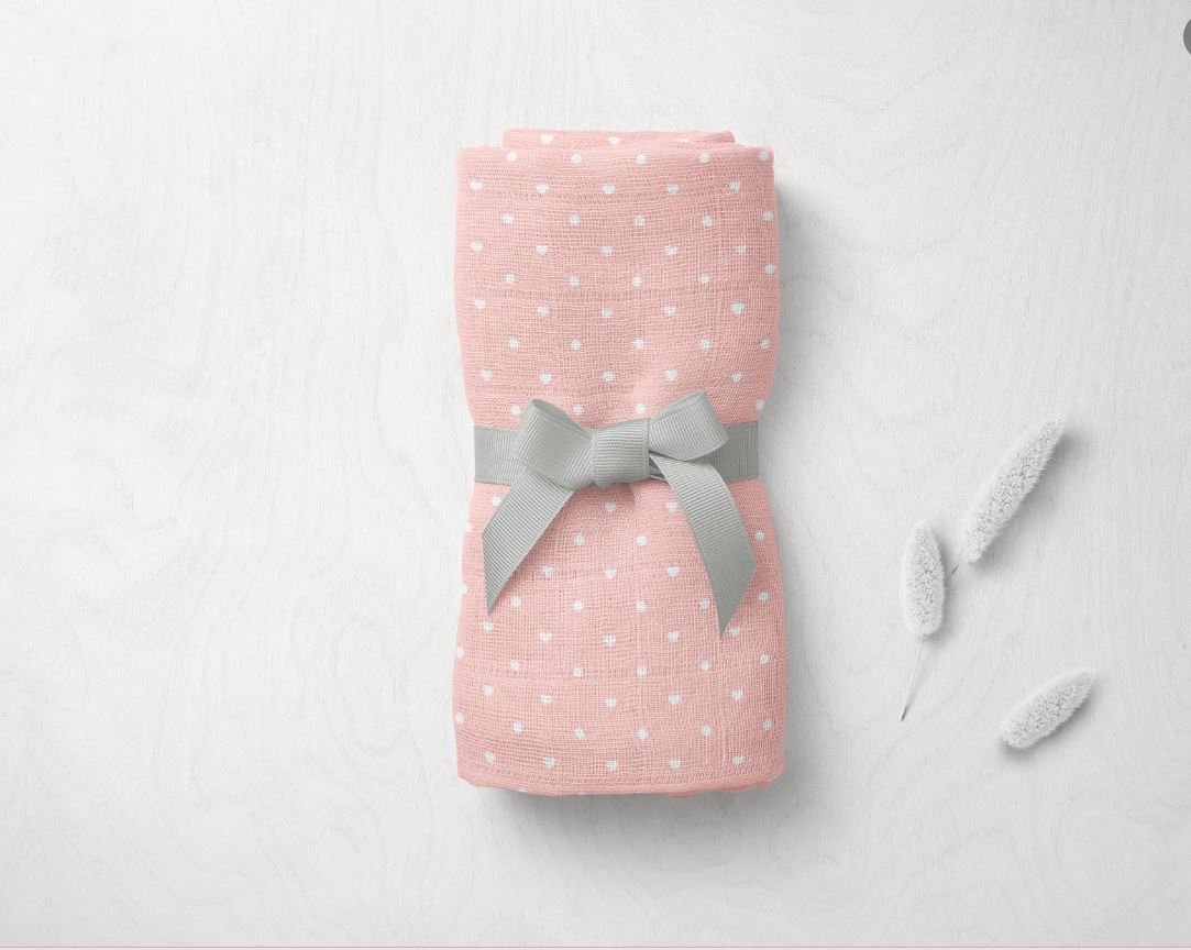 Khăn sợi tre đa năng Sofflin 120x120cm - Dotty Pink