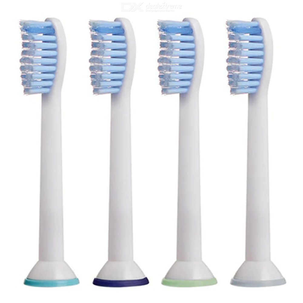 Bộ 4 đầu bàn chải đánh răng điện HX-6054 cho máy Philips Sonicare cho răng nhạy cảm HX3, HX6, HX7, HX8, HX9, R, FlexCare +, FlexCare, HealthyWhite, HydroClean, EasyClean, DiamondClean