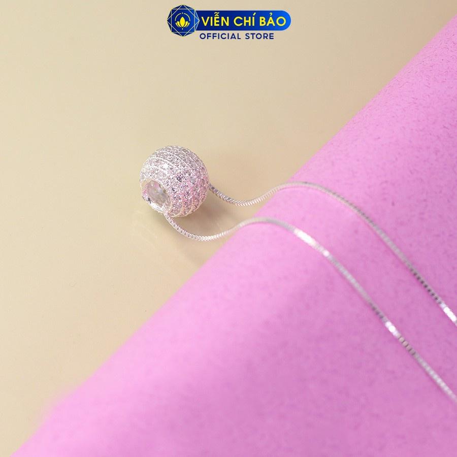 Dây chuyền bạc mặt Quả cầu pha lê, vòng cổ nữ bạc S925 thời trang phụ kiện trang sức nữ Viễn Chí Bảo M400111 D400144x