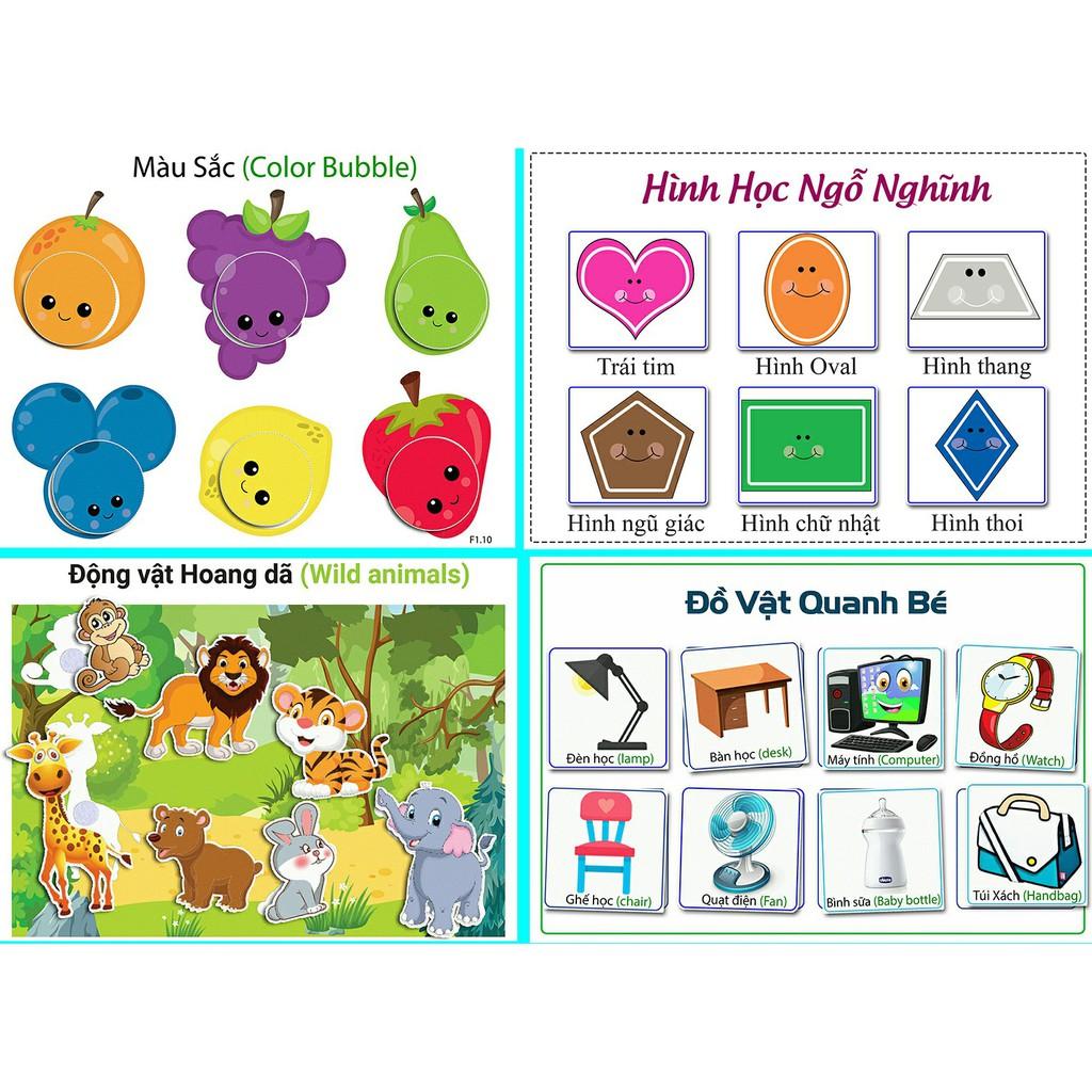 Monsi Edu Học Liệu Dính Dán Tổng Hợp 18 Chủ Đề Matching Book F18MM