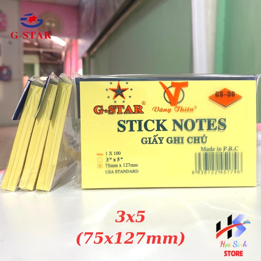 xấp 100 tờ Giấy ghi chú, giấy note đủ size ( 3x23x33x43x5 ) Gstar GS 36