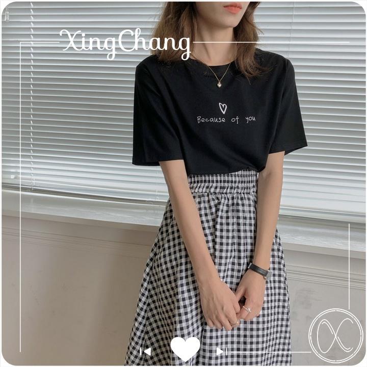 Áo phông nữ tay ngắn, áo phông công sở chất mịn đẹp cá tính in Of You mã NXC08