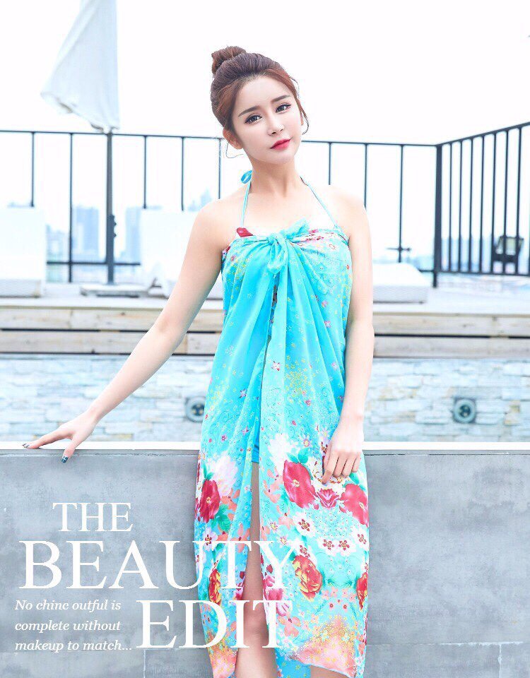 SET BIKINI HOA NỮ TÍNH KÈM KHĂN NT4299