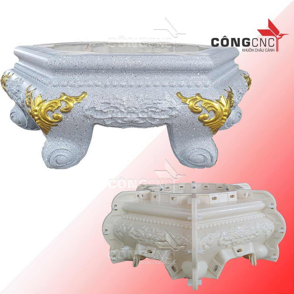 Khuôn Chân Kỷ đổ đáy dành cho chậu Lục Giác 65 chum, lục giác 68, lục giác 70 và 75
