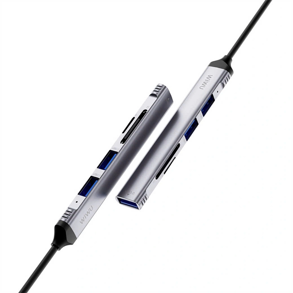 Hub Chuyển Đổi Wi WU 5-in-1 WI-HB003 USB + Type C - Hàng Chính Hãng