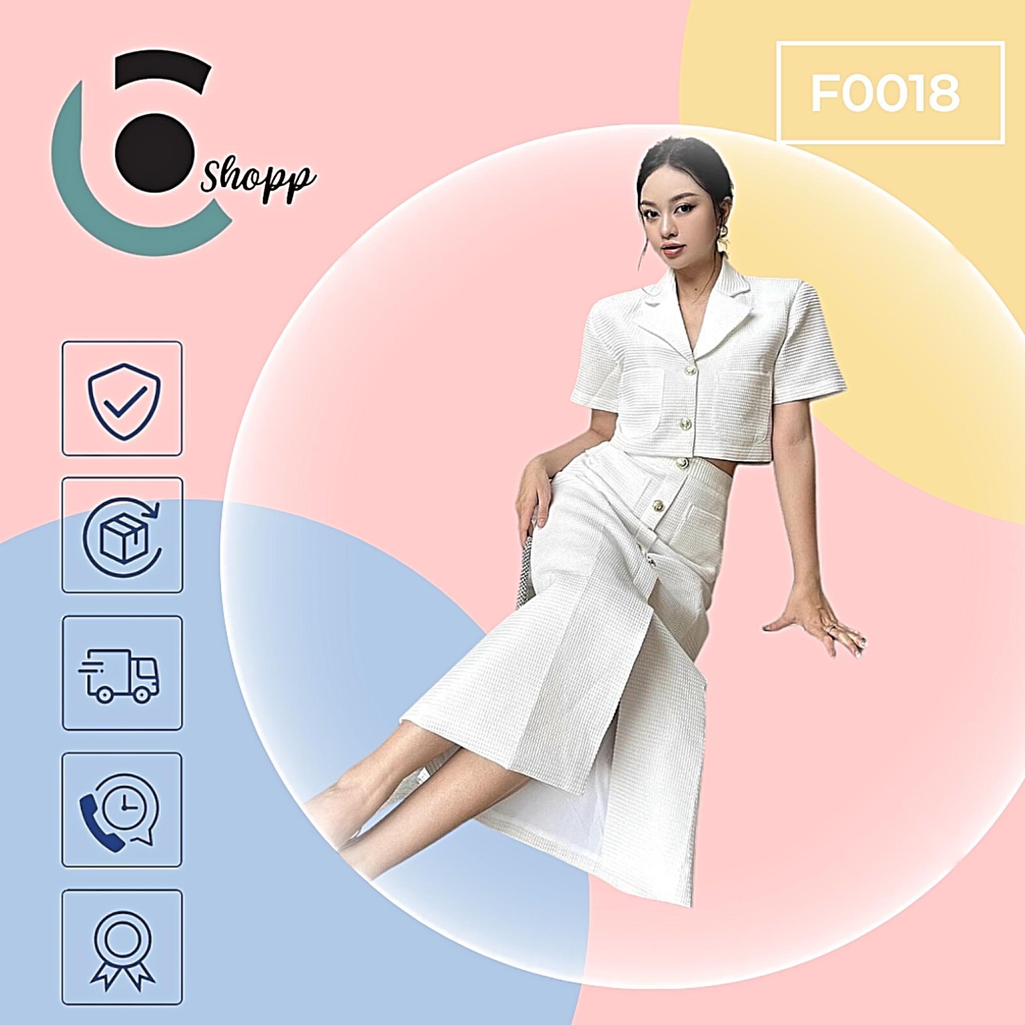 Set crop vest kèm chân váy midi cao cấp