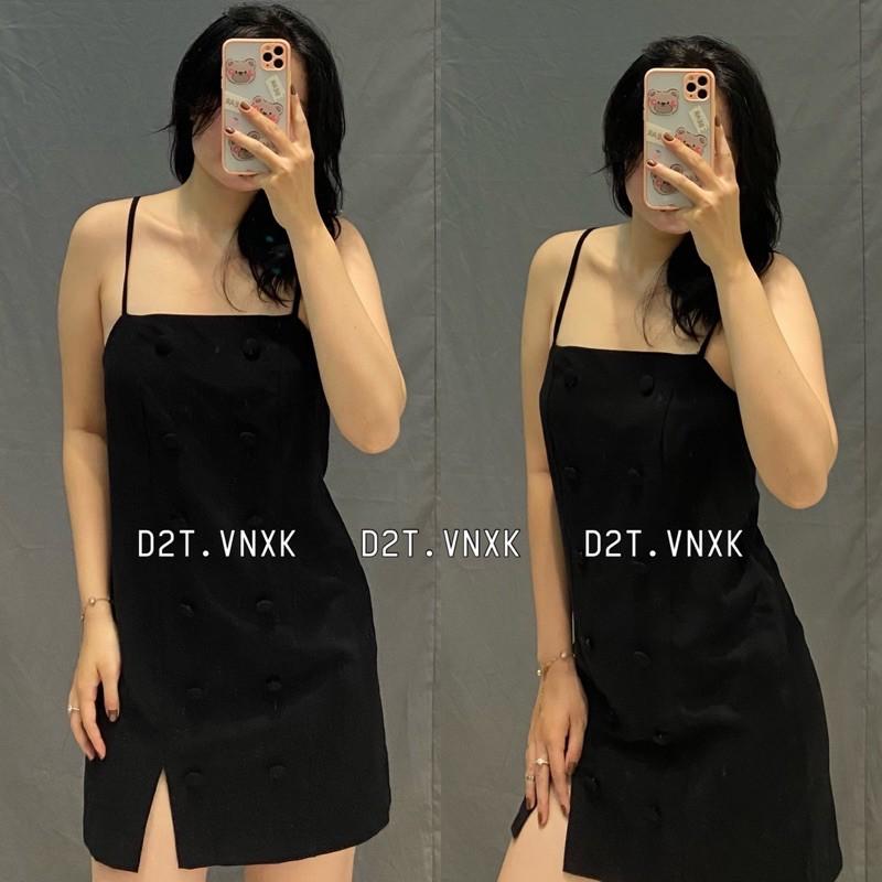 Đầm 2 Dây Nút Bọc