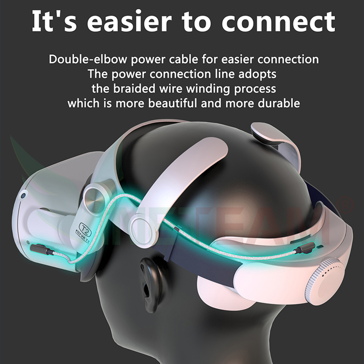 Dây Đeo Thay Thế Cho Oculus Quest 2 FIIT VR T2 Power Có Thể Điều Chỉnh Băng Tần Dung Lượng Pin 5000mAh